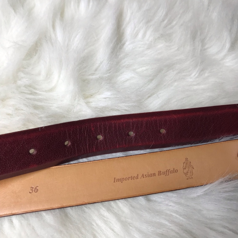 Stanley Korshak Asian Buffalo Leather Belt SZ 36 - Picture 7 of 8